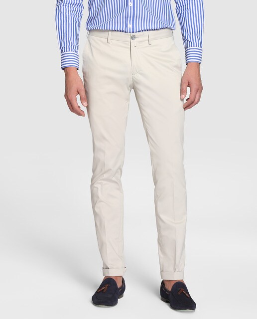 cream slim fit chinos