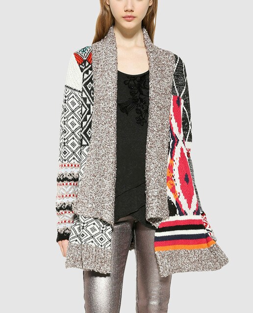 Chaqueta de punto de mujer Desigual estampada con lurex · Desigual ... Chaqueta de punto de mujer Desigual estampada con lurex