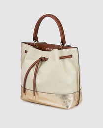 handbag metallic bottom leather