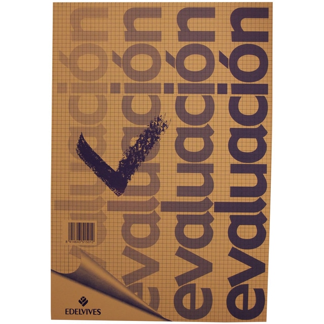 Bloc Evaluación Edelvives 50 hojas Cuadrícula Tapa Blanda.