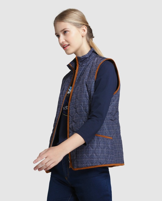 Combinar Chaleco Acolchado Estampado Chaleco Estampado