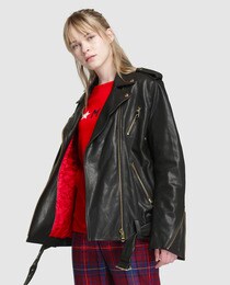 tommy hilfiger red leather jacket