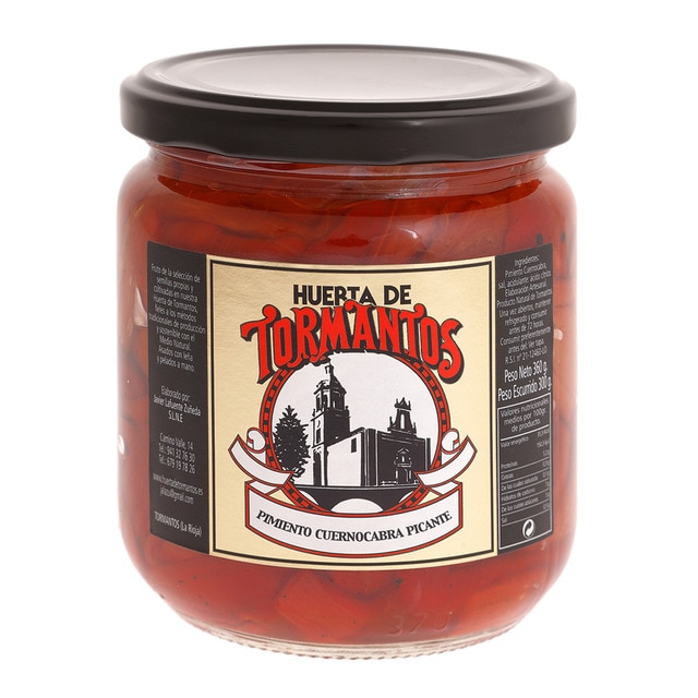 Conserve de poivrons cuernocabra piquants Cristal Huerta de Tormantos