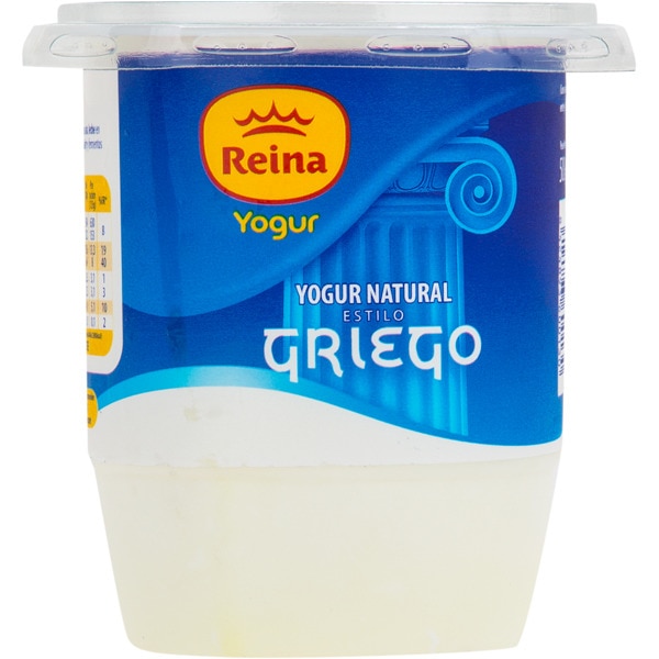 yogur griego natural sin azúcares añadidos sin gluten envase 500 g · REINA · Supermercado El