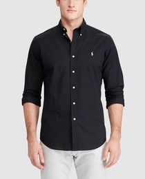 ralph lauren black slim fit shirt