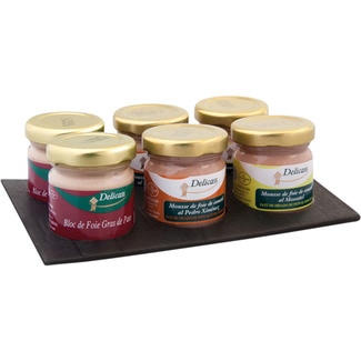 DELICASS Auswahl Foie gras verschiedene Sorten Pack 6 x 35 g Behälter 210 g glutenfrei