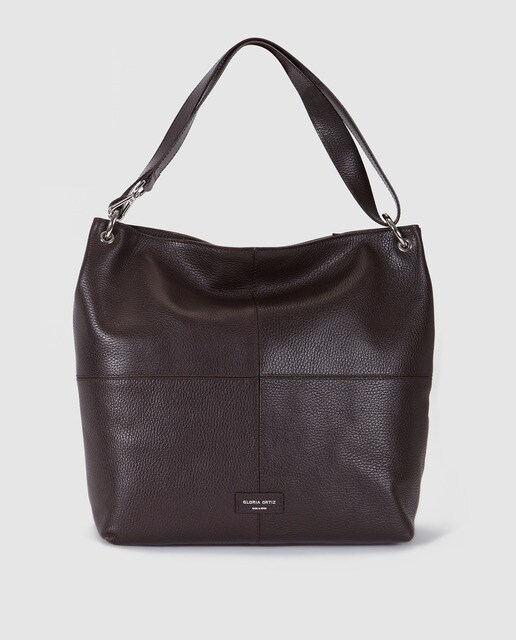 Juliette Dark Brown Leather Hobo Bag With Zip Gloria Ortiz Juliette Dark Brown Leather Hobo Bag With Zip