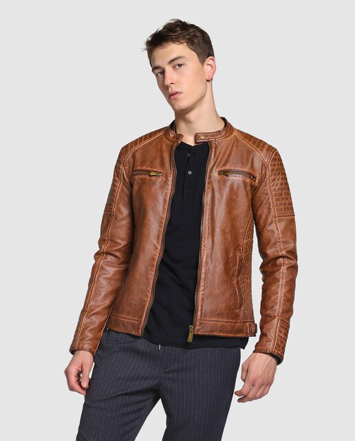 Cazadora Biker Marron Sale Online, 49% OFF | avifauna.cz