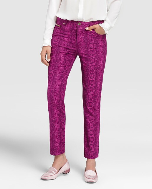 animal print skinny trousers