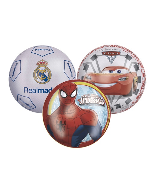 Pelota modelos surtidos Real Madrid, Cars Disney Pixar o Spiderman Marvel Smoby