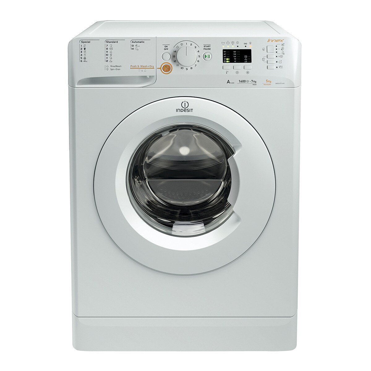 Lavadora secadora Indesit XWDA751680XWEU de 7 Kg y 1.600 rpm