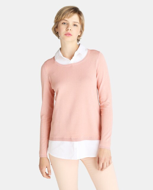 shirt inside sweater