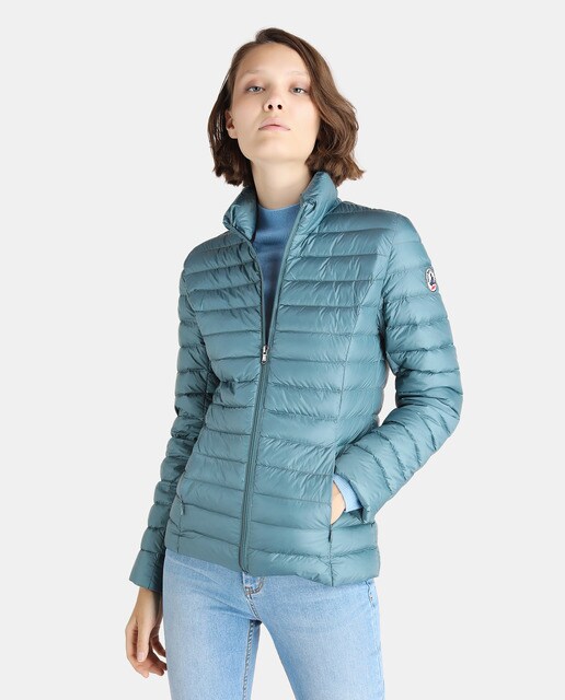Mujer Azul Corto Moda · En Color Plumífero De Jott Grisáceo fA44gv
