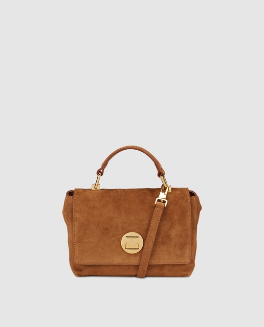 Con Marrón Bolso Asa Extraíble Ante De Mujer Pequeño Mano IwwH1UY