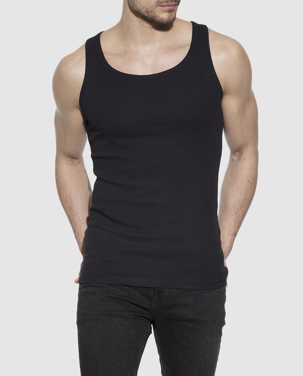 Imagem 0 de T-shirt interior de homem Bread & Boxers preta de alças