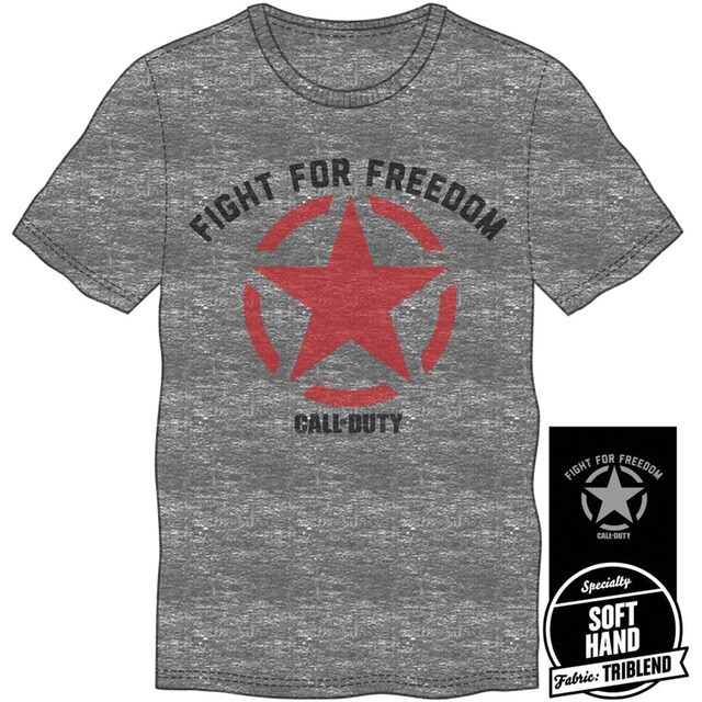 Camiseta gris Call of Duty WWII Fight for Freedom Star