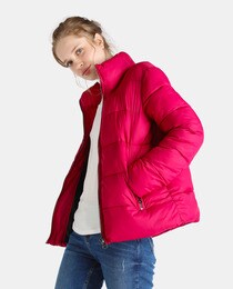 short coat with wraparound collar