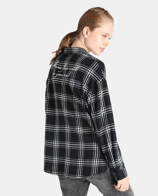 oversized checked shirt womens