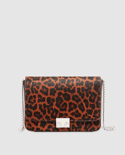 Loeffler Randall - Bandolera De Mujer Lock De Pelo De Becerro Con Print De Leopardo