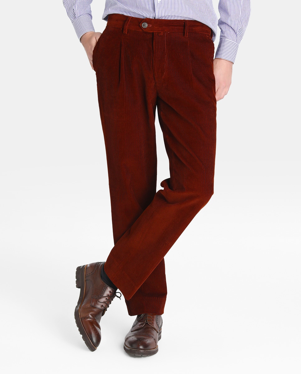 Pantalon En Velours C Tel Homme Dustin Regular Grenat Dustin Mode