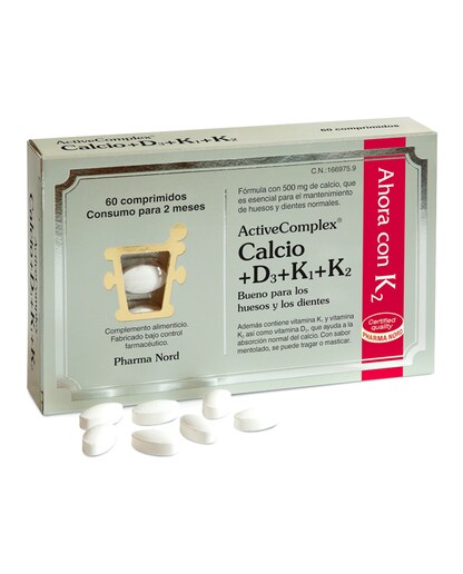Comprimidos de calcio y vitaminas ActiveComplex Calcio + D3 + K Pharma Nord