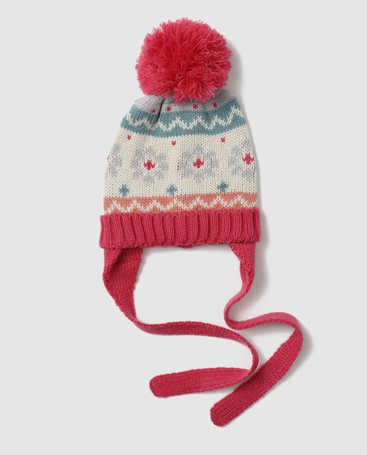 Bonnet Bebe Garcon Brotes Avec Frise Au Centre Et Pompon Mode El Corte Ingles