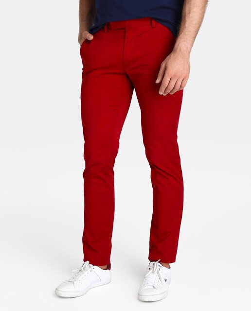 red slim fit chinos mens