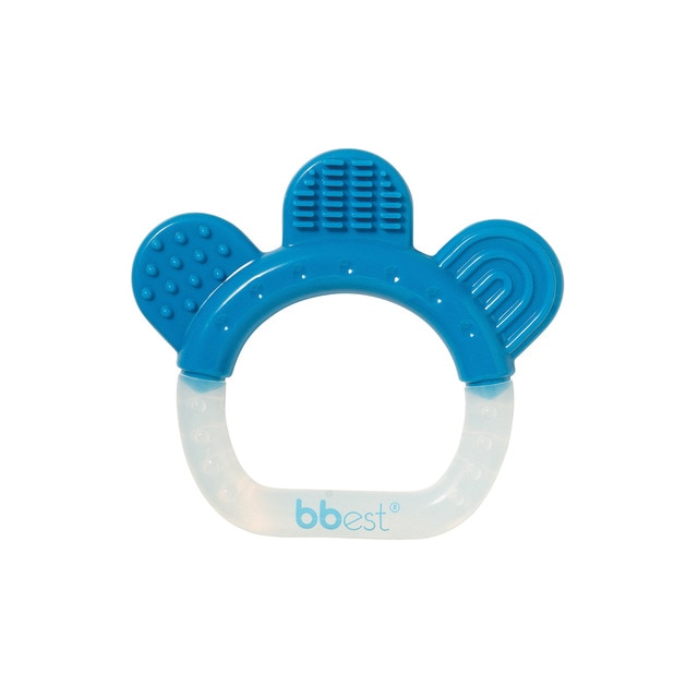 Anneau de dentition 3 textures bleu/blanc bbest