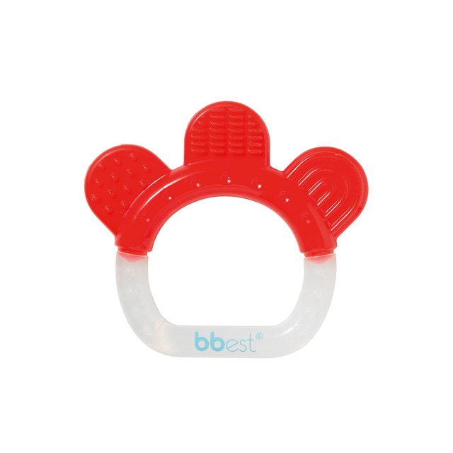 Anneau de dentition 3 textures corail/blanc bbest