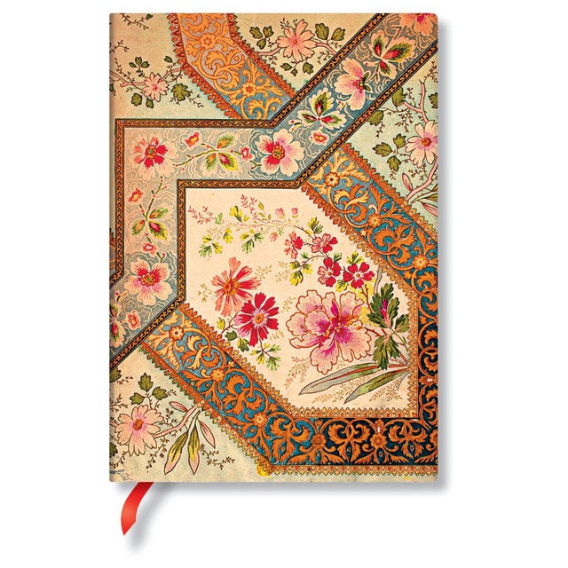 Libreta Flexi Paperblanks Filigrana Floral Marfil Midi Rayada 144 Pág..