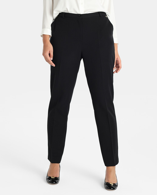 Pantalón recto de mujer talla grande Antea Plus en color negro · Antea
