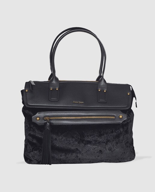 Robert Pietri Fashion El Corte Inglés Black Velvet Per Bag Combined With A Smooth Materi Robert Pietri