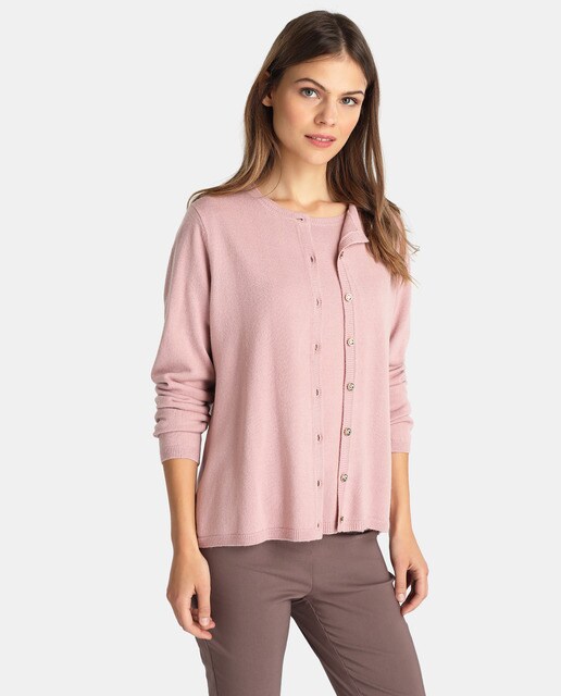 Twin set básico feminino Antea em cor de rosa u00b7 Moda e Artesanato Para Cozinha Facil De Fazer ~ Twin set básico feminino Antea em cor de rosa u00b7 Moda e