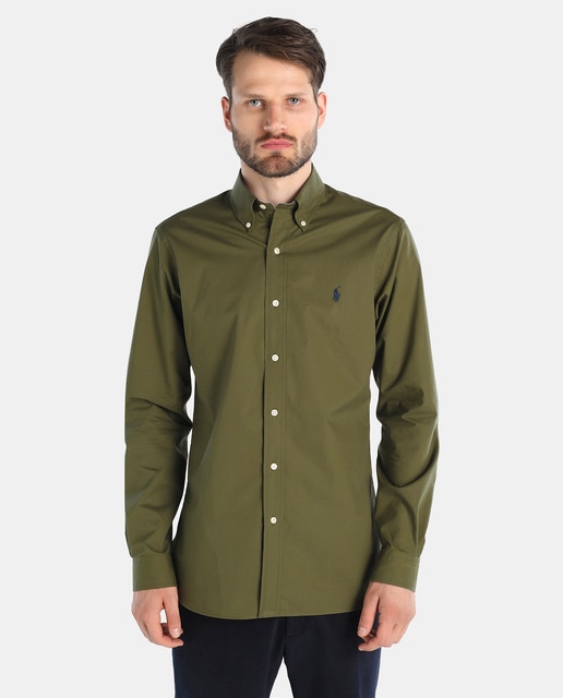 camisa verde hombre