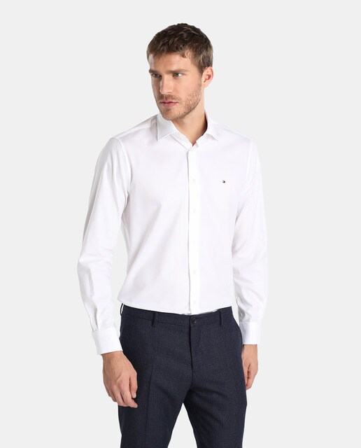 tommy hilfiger plain white shirt