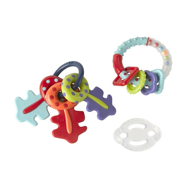 Pack Hochet/Anneau de dentition Clés + Anneau de dentition Anneau bbest multicolore