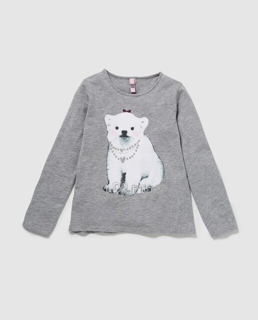 Niña Gris En El Camiseta Con · Print Moda De Freestyle 5Iwwqg7