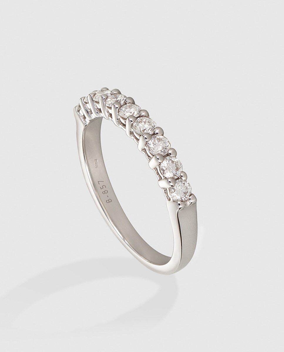 Imagem 0 de Anel de Ouro Branco e Diamante Diamonds