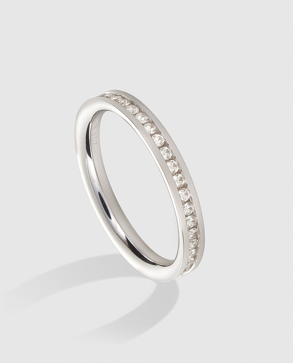 Imagem 0 de Anel de Ouro Branco e Diamantes Diamonds