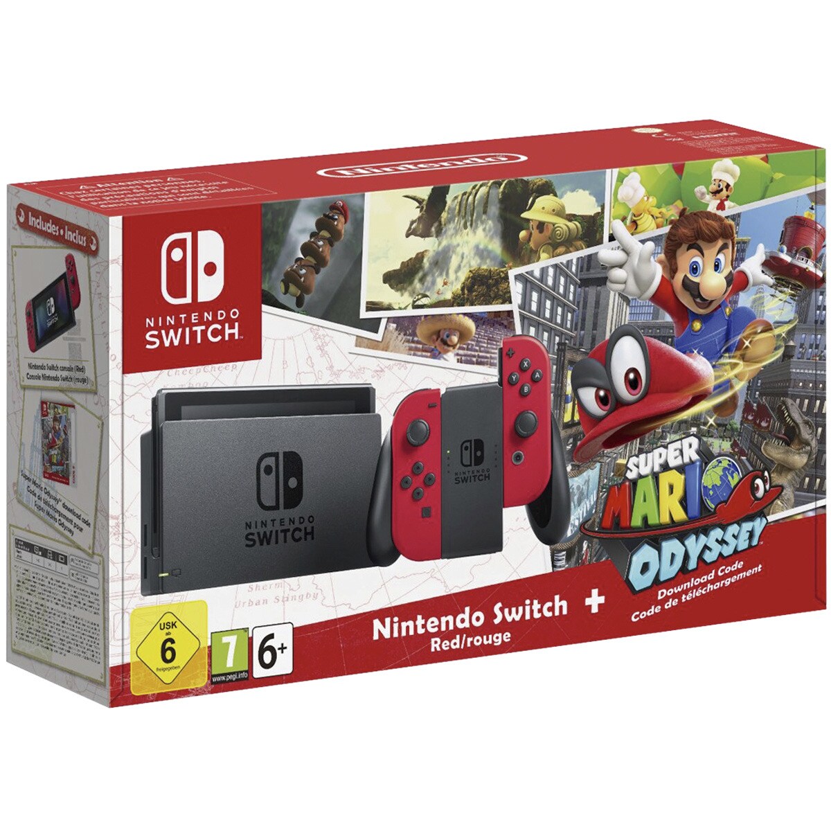 Consola Nintendo Switch + Super Mario Odyssey (Código de Descarga)