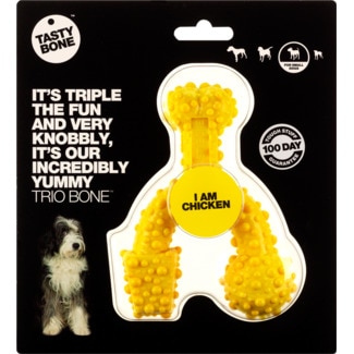 Tasty Bone Brinquedo para Cão Pequeno Trio Bone de Galinha embalagem 1 unidade