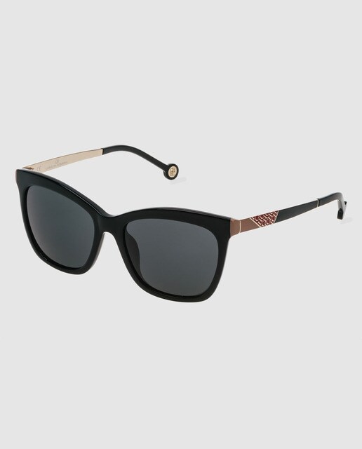 Negras · Gafas De Sol Ch Y Mujer Acetato Cuadradas Metal y0ONnmv8w