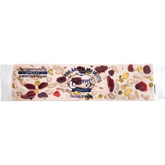 VICENS turrón semiduro de almendra, fresa y pistachos estuche 300 g