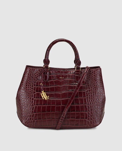 burgundy mock croc bag