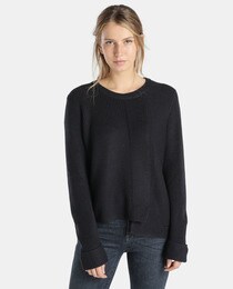 navy blue long sleeve sweater