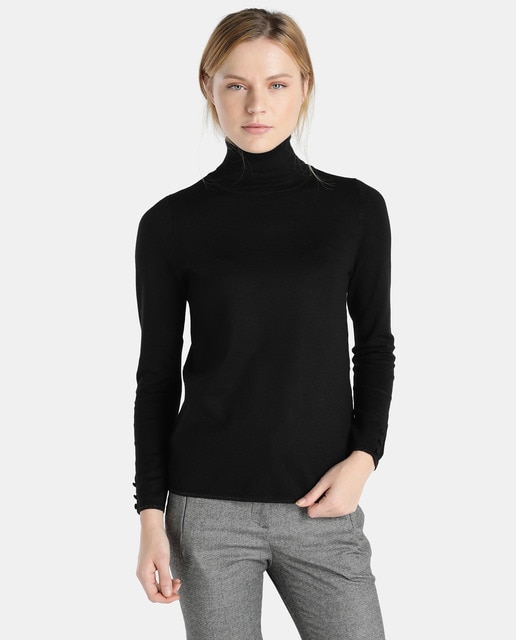 Jersey de mujer Zendra El Corte Inglés con lúrex y cuello cisne