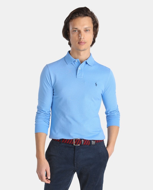 polo ralph lauren pique long sleeve shirt