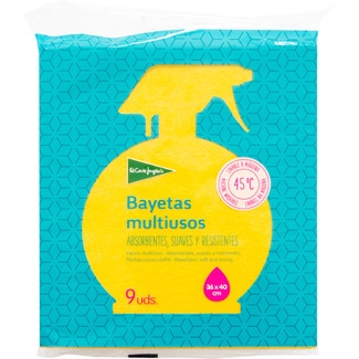 EL CORTE INGLES Soft and resistant absorbent multi-use cloths 36x40 cm packet 9 units