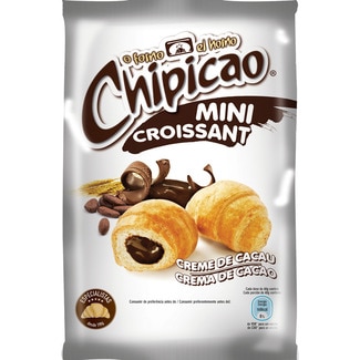 Chipicao Mini Croissants Recheados com Chocolate embalagem 80 g