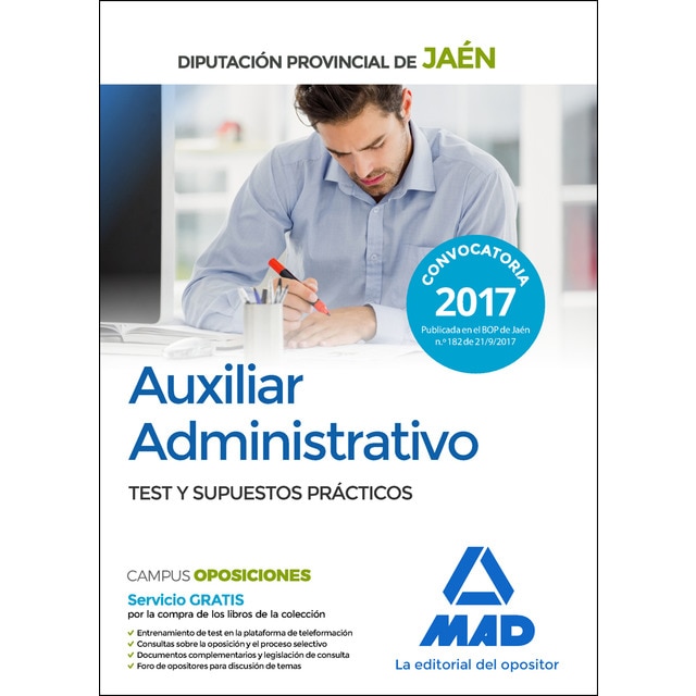 Auxiliar administrativo de la diputación provincial de jaén. Test y supuestos prácticos